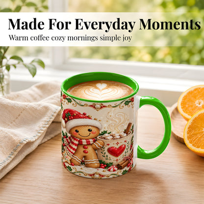#pl[11oz|Green] Gingerbread Hot Cocoa Coffee Mug, Christmas Cookie Mug, Ceramic Cup