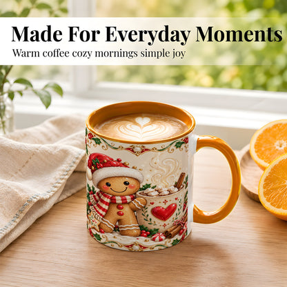 #pl[11oz|Orange] Gingerbread Hot Cocoa Coffee Mug, Christmas Cookie Mug, Ceramic Cup