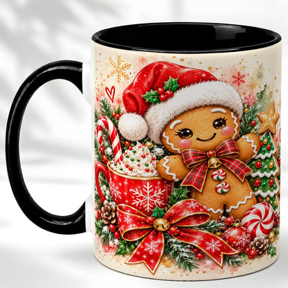 #pl[11oz|Black] Gingerbread Christmas Coffee Mug, Holiday Cookie Mug, Ceramic Cup