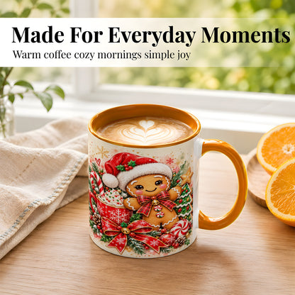 #pl[11oz|Orange] Gingerbread Christmas Coffee Mug, Holiday Cookie Mug, Ceramic Cup