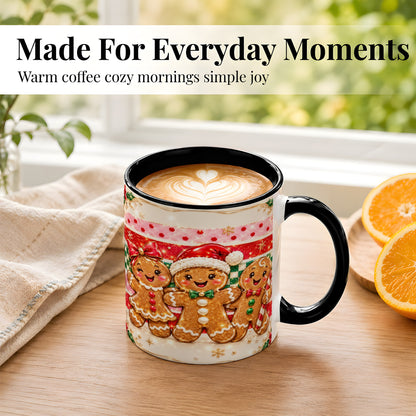 #pl[11oz|Black] Gingerbread Family Coffee Mug, Christmas Cookie Mug, Ceramic Cup