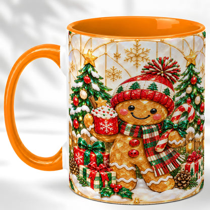#pl[11oz|Orange] Gingerbread Winter Coffee Mug, Christmas Cookie Mug, Ceramic Cup