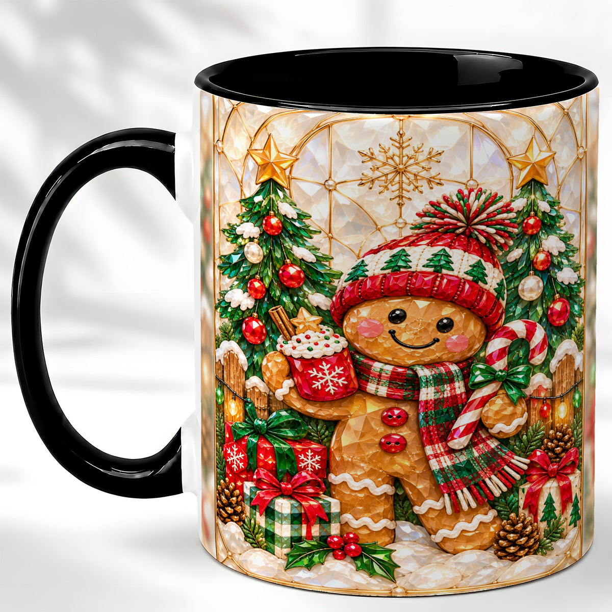 #pl[11oz|Black] Gingerbread Christmas Coffee Mug, Holiday Cookie Mug, Ceramic Cup