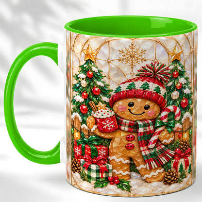 #pl[11oz|Green] Gingerbread Christmas Coffee Mug, Holiday Cookie Mug, Ceramic Cup