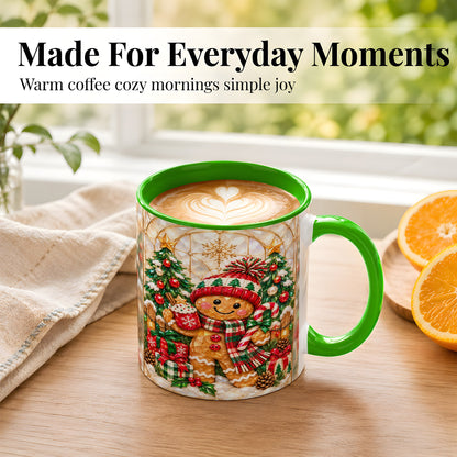 #pl[11oz|Green] Gingerbread Christmas Coffee Mug, Holiday Cookie Mug, Ceramic Cup