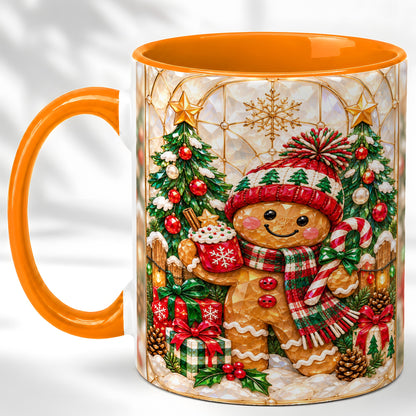#pl[11oz|Orange] Gingerbread Christmas Coffee Mug, Holiday Cookie Mug, Ceramic Cup