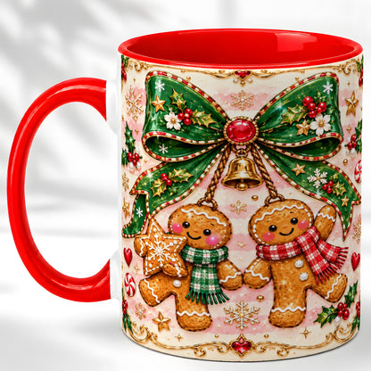 Gingerbread Couple Coffee Mug, Christmas Gingerbread Mug, Ceramic Cup