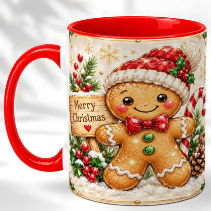 Gingerbread Christmas Coffee Mug, Santa Cookie Mug, Ceramic Cup