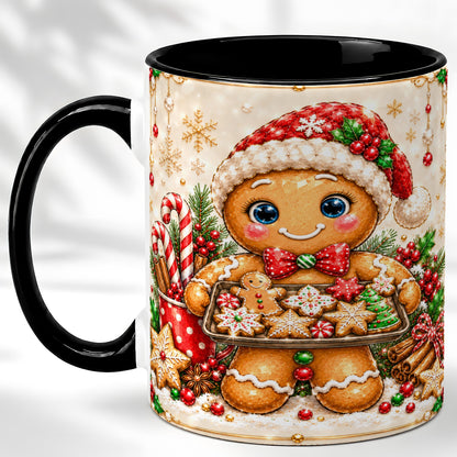 #pl[11oz|Black] Christmas Baking Coffee Mug, Gingerbread Baker Mug, Ceramic Cup