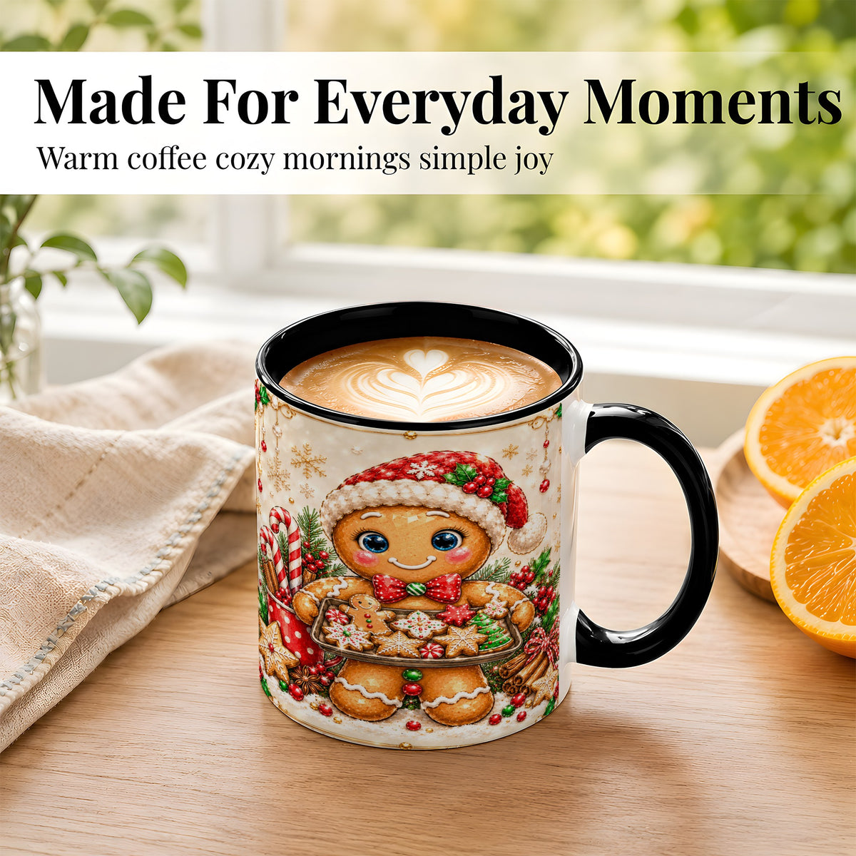 #pl[11oz|Black] Christmas Baking Coffee Mug, Gingerbread Baker Mug, Ceramic Cup