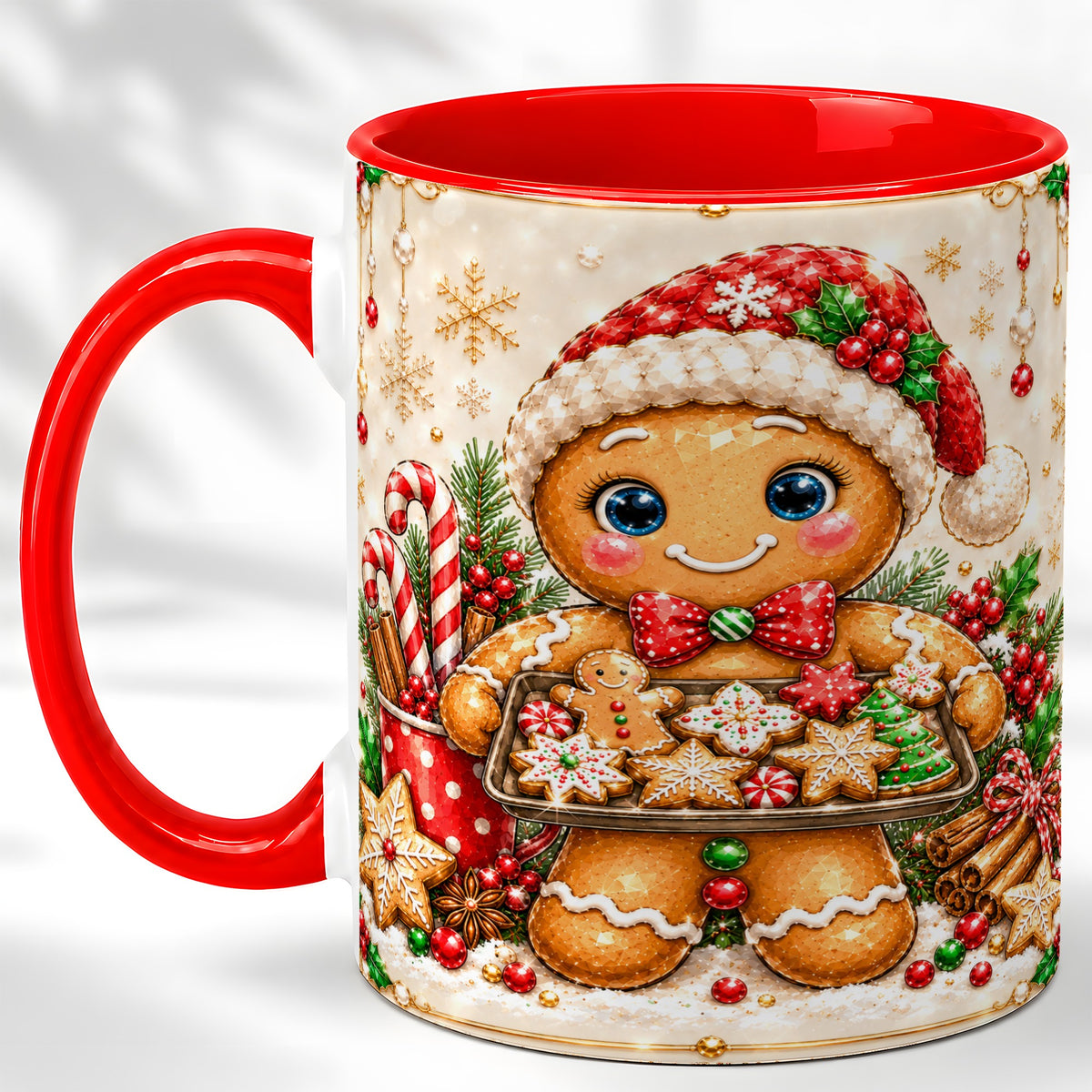 Christmas Baking Coffee Mug, Gingerbread Baker Mug, Ceramic Cup