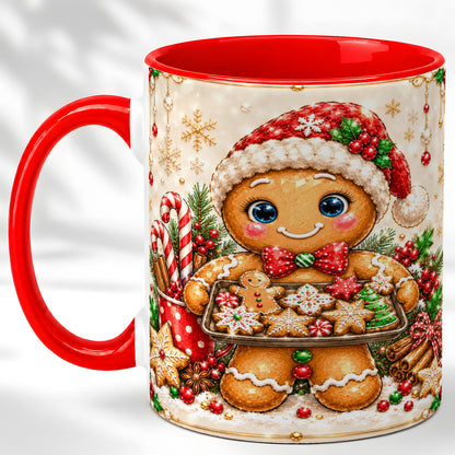 Christmas Baking Coffee Mug, Gingerbread Baker Mug, Ceramic Cup