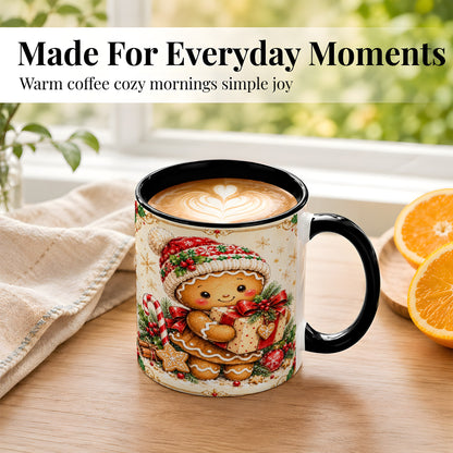 #pl[11oz|Black] Gingerbread Christmas Coffee Mug, Holiday Cookie Mug, Ceramic Cup