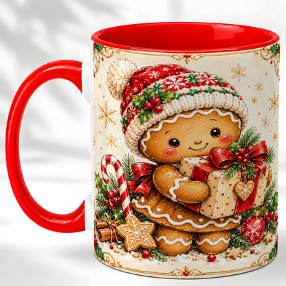 Gingerbread Christmas Coffee Mug, Holiday Cookie Mug, Ceramic Cup