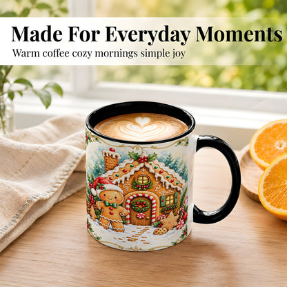 #pl[11oz|Black] Gingerbread House Coffee Mug, Christmas Cookie Mug, Ceramic Cup