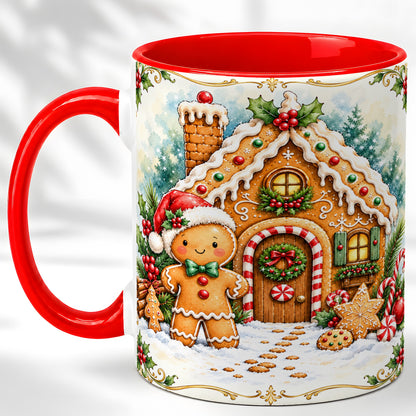 Gingerbread House Coffee Mug, Christmas Cookie Mug, Ceramic Cup
