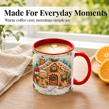 #pl[11oz|Red] Gingerbread House Coffee Mug, Christmas Cookie Mug, Ceramic Cup