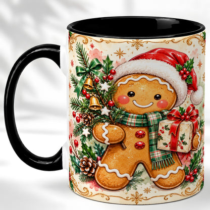#pl[11oz|Black] Gingerbread Tree Coffee Mug, Christmas Cookie Mug, Ceramic Cup