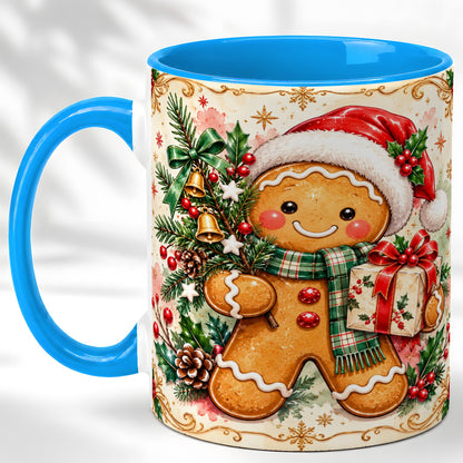 #pl[11oz|Blue] Gingerbread Tree Coffee Mug, Christmas Cookie Mug, Ceramic Cup