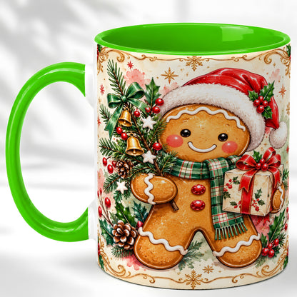 #pl[11oz|Green] Gingerbread Tree Coffee Mug, Christmas Cookie Mug, Ceramic Cup