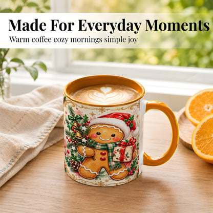 #pl[11oz|Orange] Gingerbread Tree Coffee Mug, Christmas Cookie Mug, Ceramic Cup