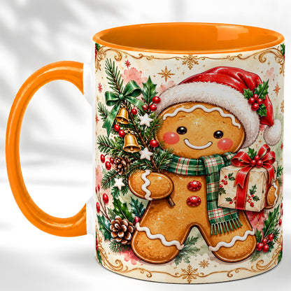 #pl[11oz|Orange] Gingerbread Tree Coffee Mug, Christmas Cookie Mug, Ceramic Cup