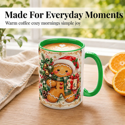 #pl[15oz|Green] Gingerbread Tree Coffee Mug, Christmas Cookie Mug, Ceramic Cup