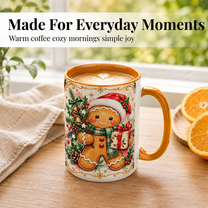 #pl[15oz|Orange] Gingerbread Tree Coffee Mug, Christmas Cookie Mug, Ceramic Cup