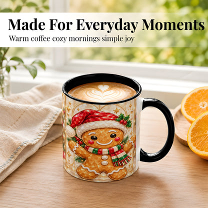 #pl[11oz|Black] Gemstone Gingerbread Coffee Mug, Christmas Cookie Mug, Ceramic Cup