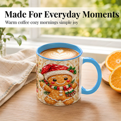 #pl[11oz|Blue] Gemstone Gingerbread Coffee Mug, Christmas Cookie Mug, Ceramic Cup