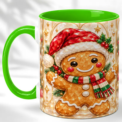 #pl[11oz|Green] Gemstone Gingerbread Coffee Mug, Christmas Cookie Mug, Ceramic Cup