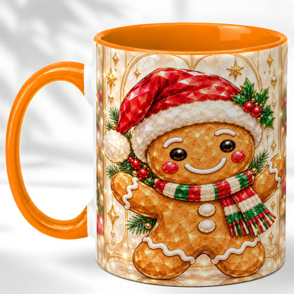 #pl[11oz|Orange] Gemstone Gingerbread Coffee Mug, Christmas Cookie Mug, Ceramic Cup