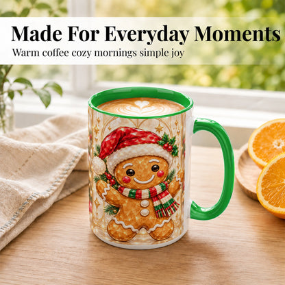 #pl[15oz|Green] Gemstone Gingerbread Coffee Mug, Christmas Cookie Mug, Ceramic Cup