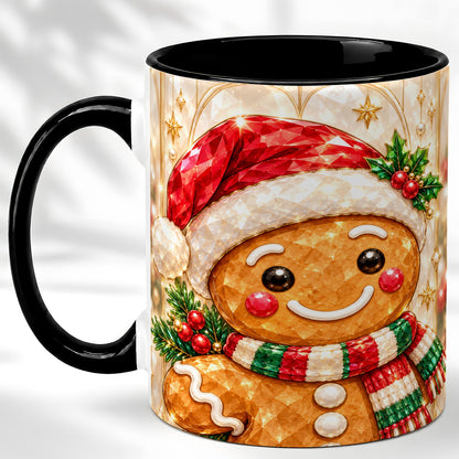 #pl[11oz|Black] Gingerbread Scarf Coffee Mug, Christmas Cookie Mug, Ceramic Cup