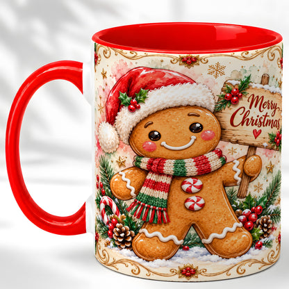 Gingerbread Christmas Coffee Mug, Holiday Cookie Mug, Ceramic Cup