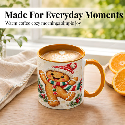 #pl[11oz|Orange] Gingerbread Christmas Coffee Mug, Winter Cookie Mug, Ceramic Cup