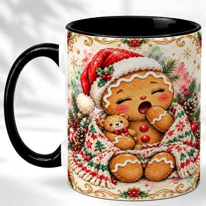#pl[11oz|Black] Cozy Gingerbread Coffee Mug, Christmas Cookie Mug, Ceramic Cup