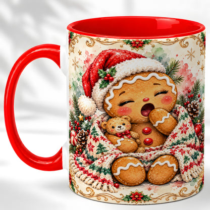 Cozy Gingerbread Coffee Mug, Christmas Cookie Mug, Ceramic Cup