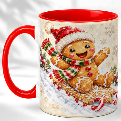 Jeweled Gingerbread Coffee Mug, Christmas Cookie Mug, Ceramic Cup