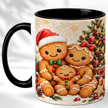 #pl[11oz|Black] Gingerbread Family Coffee Mug, Christmas Cookie Mug, Ceramic Cup