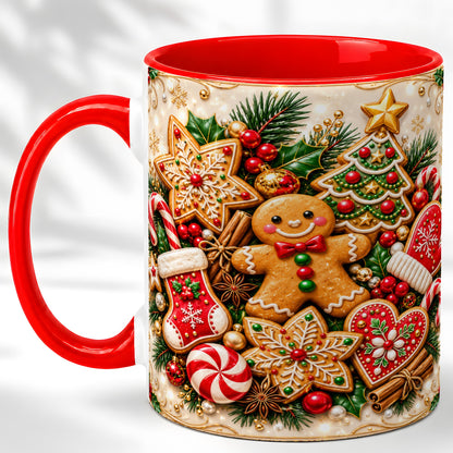 Gingerbread Cookie Coffee Mug, Christmas Gingerbread Mug, Ceramic Cup