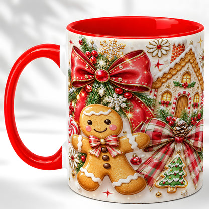 Gingerbread House Coffee Mug, Holiday Cookie Mug, Ceramic Cup