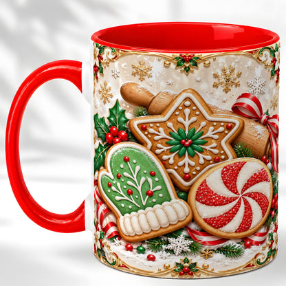 Christmas Cookie Coffee Mug, Gingerbread Treat Mug, Ceramic Cup