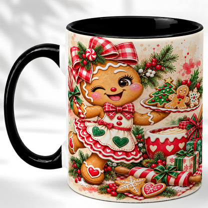 #pl[11oz|Black] Gingerbread Baker Coffee Mug, Christmas Mug, Ceramic Cup
