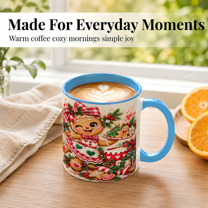#pl[11oz|Blue] Gingerbread Baker Coffee Mug, Christmas Mug, Ceramic Cup
