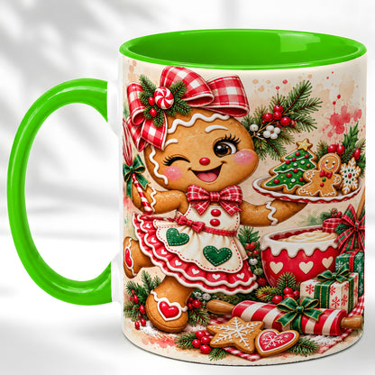 #pl[11oz|Green] Gingerbread Baker Coffee Mug, Christmas Mug, Ceramic Cup