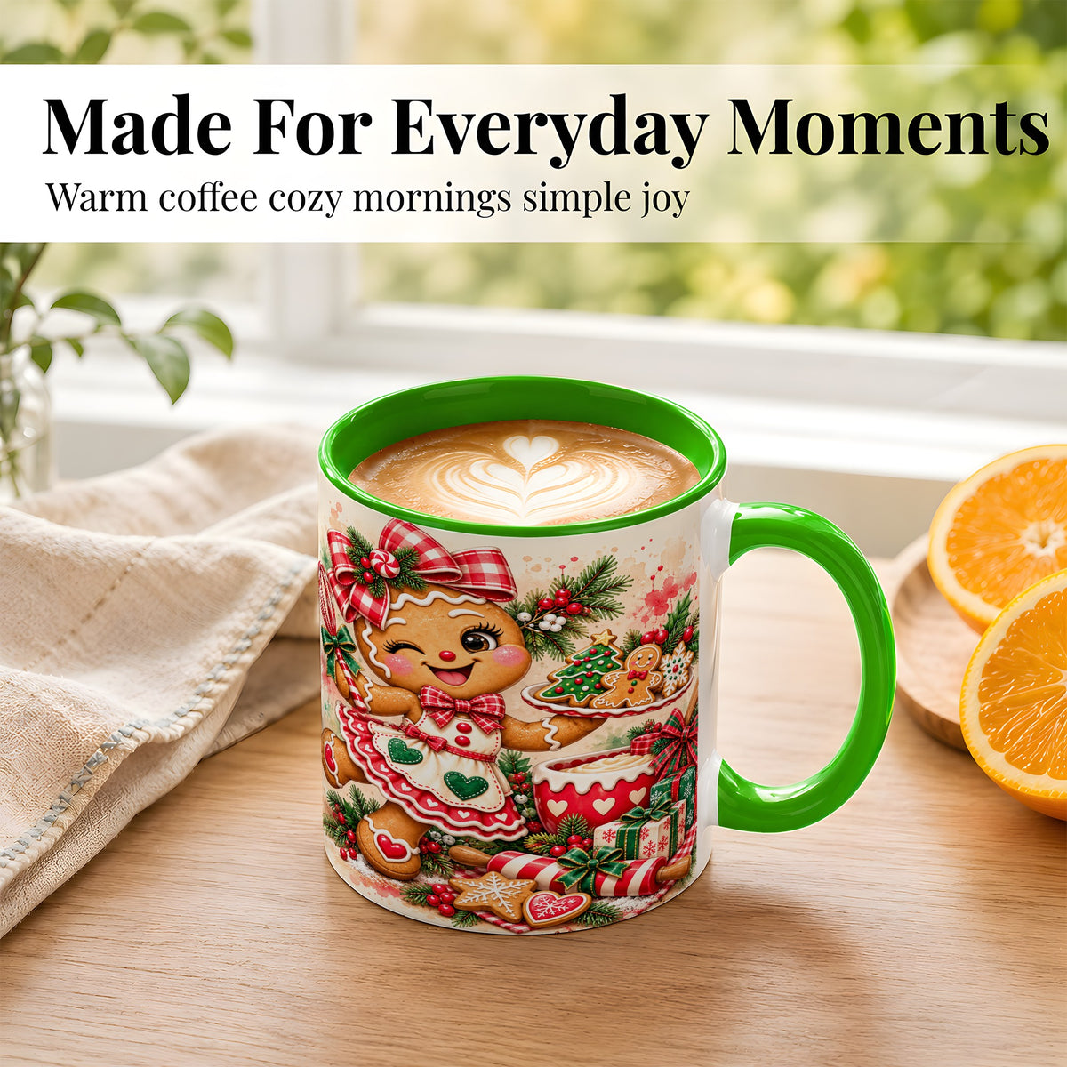 #pl[11oz|Green] Gingerbread Baker Coffee Mug, Christmas Mug, Ceramic Cup