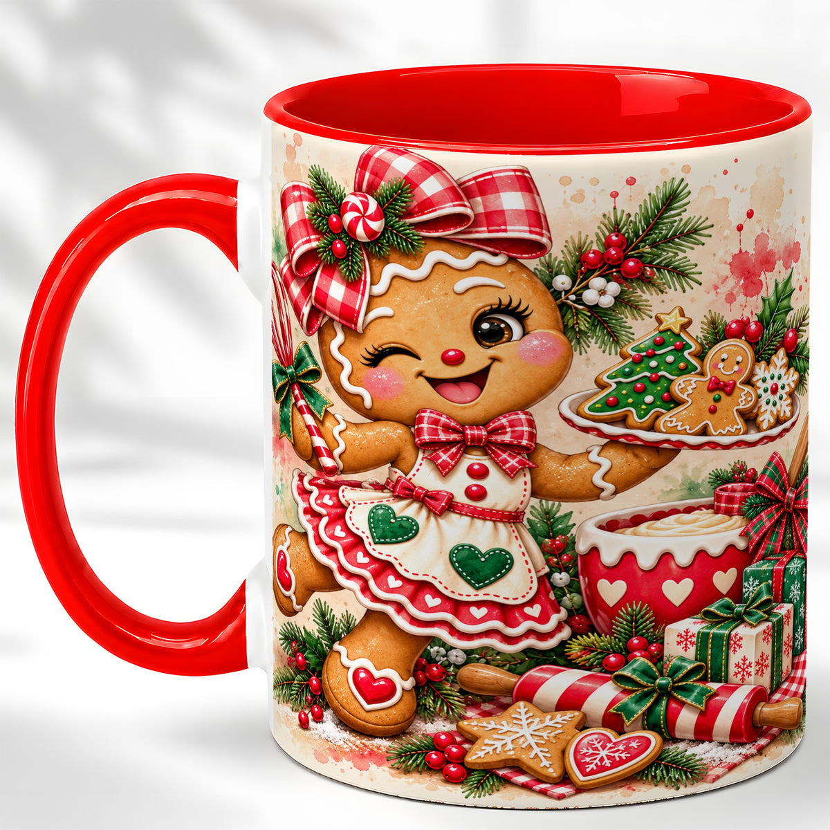 Gingerbread Baker Coffee Mug, Christmas Mug, Ceramic Cup