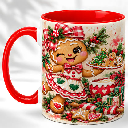 Gingerbread Baker Coffee Mug, Christmas Mug, Ceramic Cup
