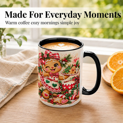 #pl[15oz|Black] Gingerbread Baker Coffee Mug, Christmas Mug, Ceramic Cup